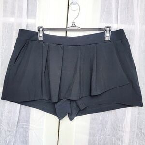 Fabletics Cognac Skort  Black Lined Athle Shorts Womens Sz L Pickle Ball Tennis